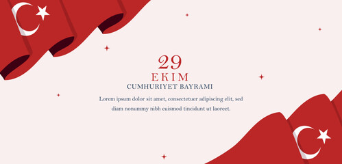 29 Ekim Cumhuriyet Bayramı Banner Design | Turkish Republic Day Celebration Template