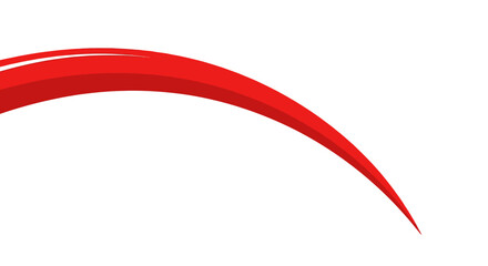 Dynamic Red Curve Sleek Abstract Shape on White, Perfect for Modern Design and Visuals
