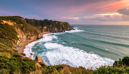 Obraz premium Coastal landscape at sunset (3)