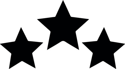 Three black stars arranged in a row on a white background.