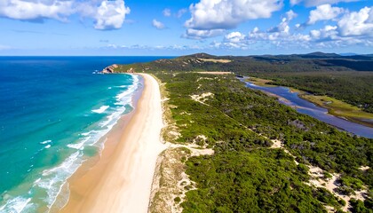 Coastal landscape, panoramic view