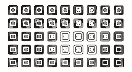 Abstract Pattern with Squares Geometric Design Elements in Black, Gray, and White for Versatile Applications