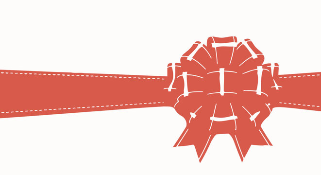 Elegant Red Ribbon Illustration for Gifts and Celebrations, Perfect for Designs and Decorations