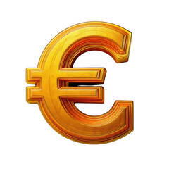 Fototapeta premium golden euro sign 3d render icon in cartoon plastic style minimal isolated on white background.
