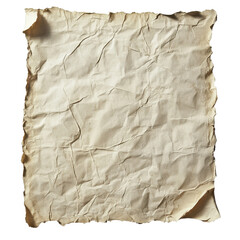 Aged Crumpled Paper Texture Background Vintage Design isolated on a white background