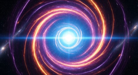 Obraz premium Abstract Swirl with Bright Center and Cosmic Galaxy Background