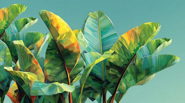 Beautiful lush tropical greenery with vibrant leaves, outdoor plants, and lush foliage creating a natural, eco-friendly garden landscape for outdoor decor