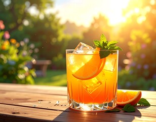 Summer garden drink in a glass