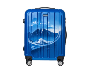 Blue Hard Shell Luggage with Wheels – Isolated on White Background