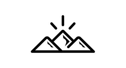 Stunning mountain range icon symbolizing achievement and peak performance, ideal for business success and adventure themes