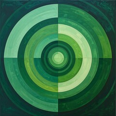 Abstract circular pattern of concentric green rings