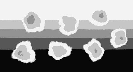 Floating abstract white cotton balls or clouds on a gradient background, soft ethereal shapes create a dreamlike, airy atmosphere for design projects