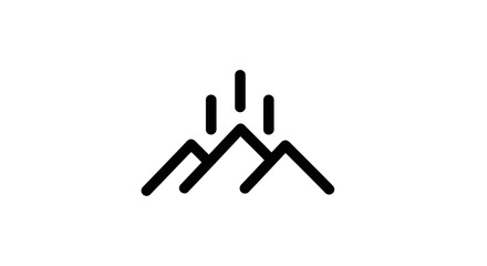 Modern minimalist mountain peak logo symbol representing adventure, exploration, and natural beauty for branding