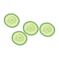 Pile of Pickled Cucumber Slices illustration