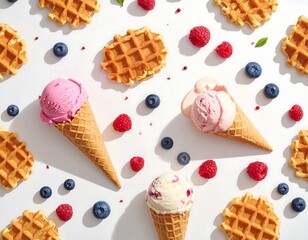 Summery Dessert Delights in a Flatlay