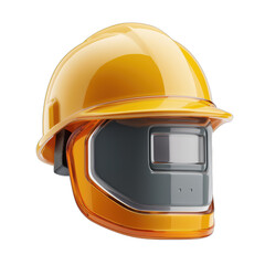 Professional yellow hard hat and welder's mask combination for ultimate safety and modern industrial protection