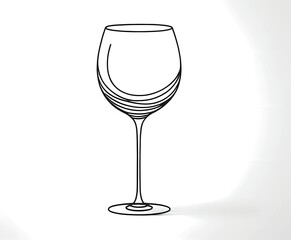 Minimalist outline of a wine glass