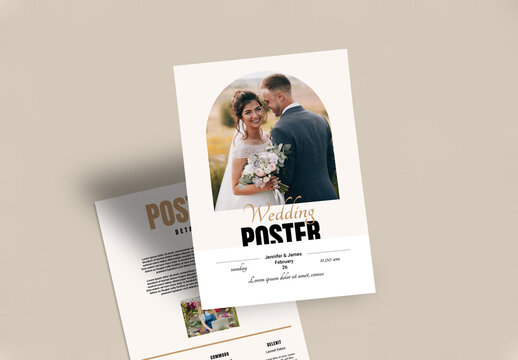 A4 Wedding Poster Mockup