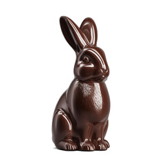 Luxurious chocolate Easter bunny figurine, a sweet and tempting confection perfect for celebrations, gifts, and commercial designs.