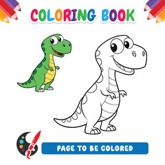 Coloring book for kids Dinosaur vector