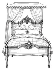 Ornate bed with canopy
