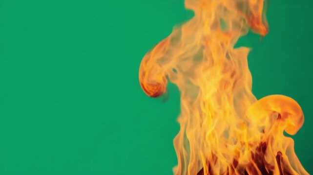 Fiery Dance: Capturing the dynamic beauty of a dancing flame with vibrant colors set against a striking backdrop.