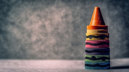 Colorful crayon tower