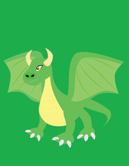 A vector art of a green dragon. 