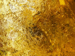 Texture of the gold leaf, Gold background, Picture from Buddha image Back