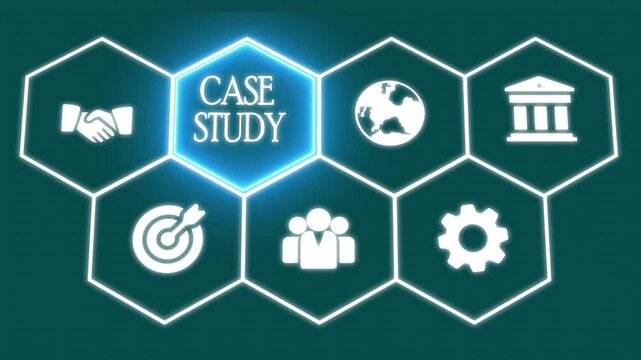 Businessman Pressing a CASE STUDY Concept on Futuristic Digital Screen &ndash; Research, Analysis, Business Insights, Strategy, and Corporate Growth