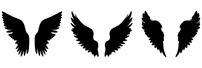 A detailed silhouette of a majestic eagle in flight captured against a clean white background showcasing its powerful wingspan and sharp features isolated on white background silhouette