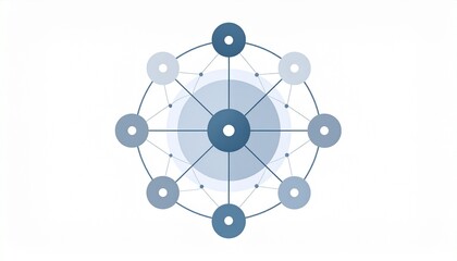 Abstract circular network design concept, demonstrating digital data communication,Modern social media network connection of users with central hub point graphic