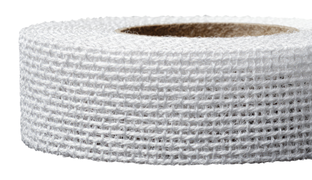 Rolled white woven tape
