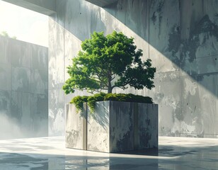 Urban Oasis Concrete Garden Minimalist Urban Design