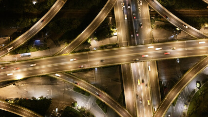 Aerial photography of urban traffic night scene