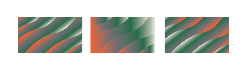 Obraz premium Green and Orange Wavy Gradient Backgrounds Bundle with Smooth Blended Curves for Minimal Modern Applications