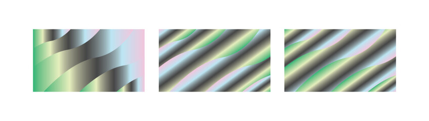 Iridescent Gradient Wave Backgrounds Set with Neon Pastel Curves and Futuristic Blended Flow for Digital Branding