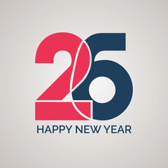 Happy New Year 2026 Celebration Modern Typography Design