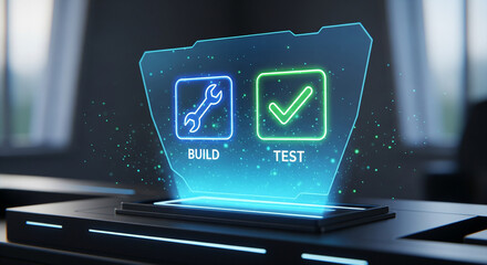 Design Thinking Canvas Paint: Dynamic photo of painting a canvas with thinking icons (empathize, prototype). Artistic multicolors.
