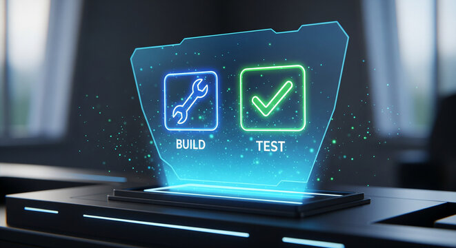 Design Thinking Canvas Paint: Dynamic photo of painting a canvas with thinking icons (empathize, prototype). Artistic multicolors.