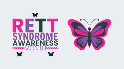 October is Rett Syndrome Awareness Month background template use to background, banner, placard, card.
