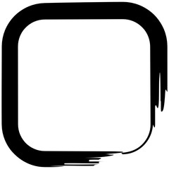 Grunge paint brush frame, vector icon