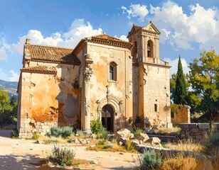Sun-drenched Ruins of a Historic Chapel
