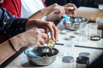 Chef preparing dough for baking