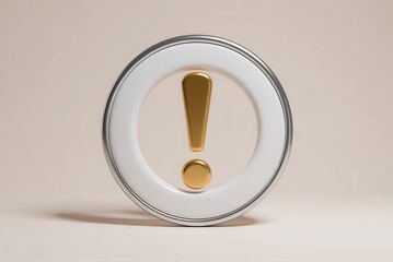 Alert icon minimalist design graphic image neutral background close-up visual communication