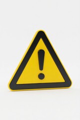 Alerting action with caution sign urban setting graphic design minimalist environment close-up view safety concept
