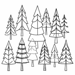 Obraz premium set of christmas trees