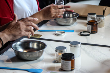 Chef preparing dough for baking