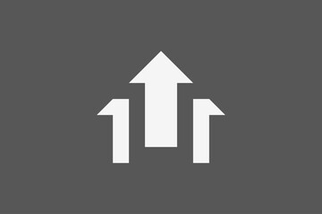 Modern minimalist unique arrow up home logo