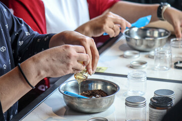 Chef preparing dough for baking